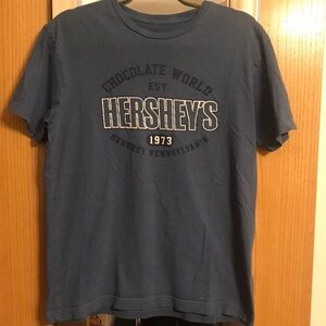 Blue Hersheys Chocolate World 1973 short sleeve tee shirt size medium